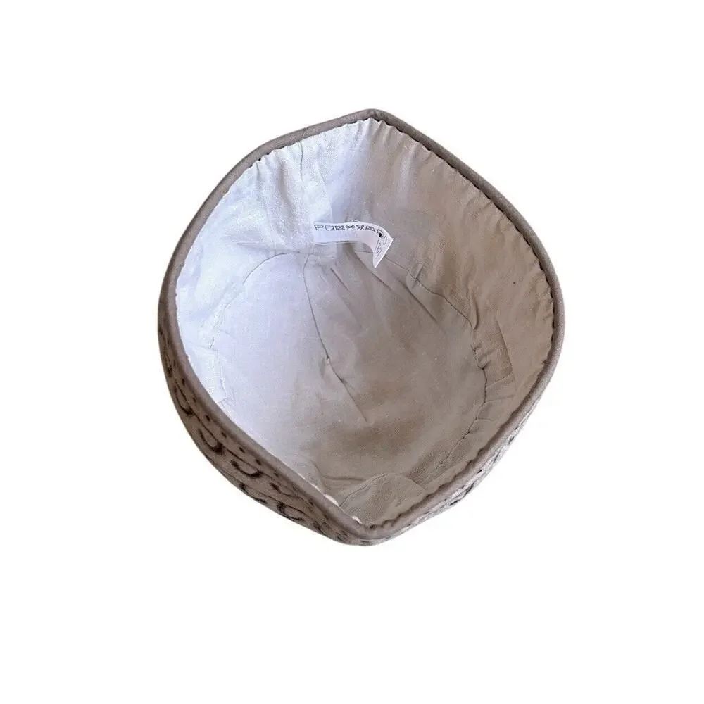Kyrgyzstan Sheep Wool Beanie Beige And Brown Winter Hat Tumar Art Group